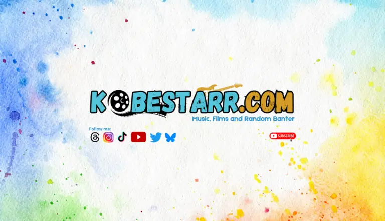 Creative YouTube banner for Kobestarr featuring Music, Films, and random banter themes.